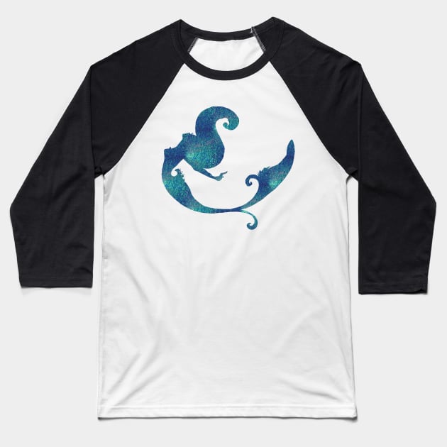 Aqua iridescent mermaid Baseball T-Shirt by peggieprints